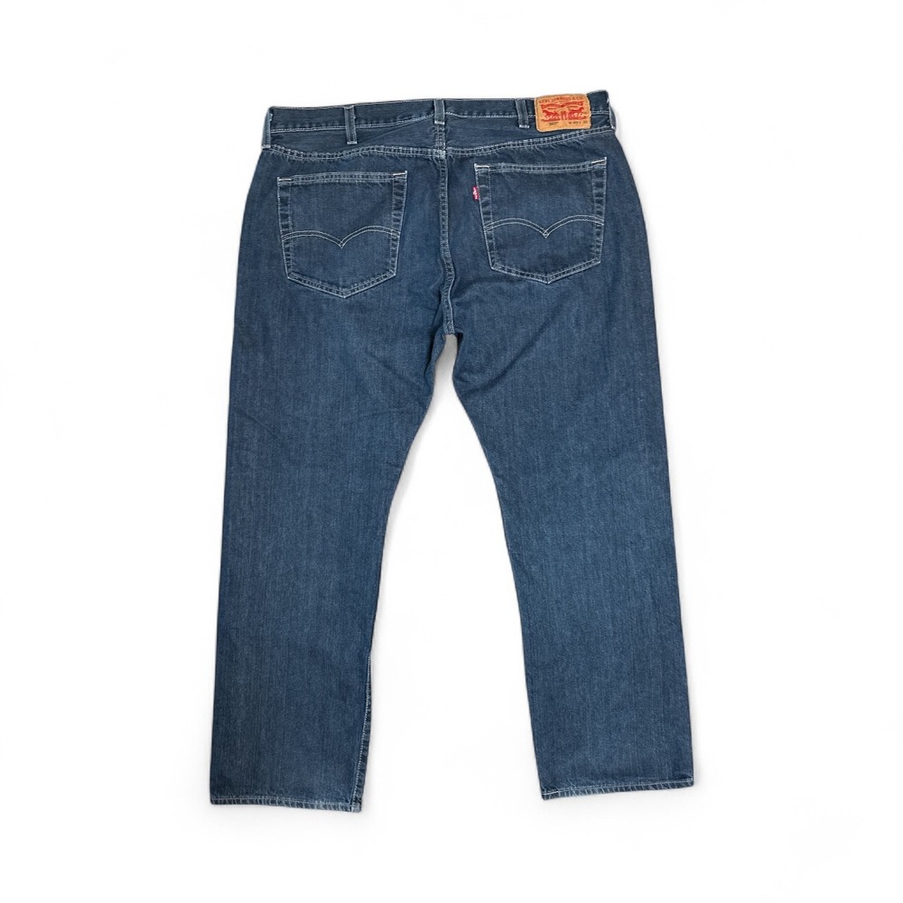 Levi's 501 Straight Leg Classic Denim Jeans Button Fly Mens Tag 40x30 Real 40x28 - Picture 3 of 13